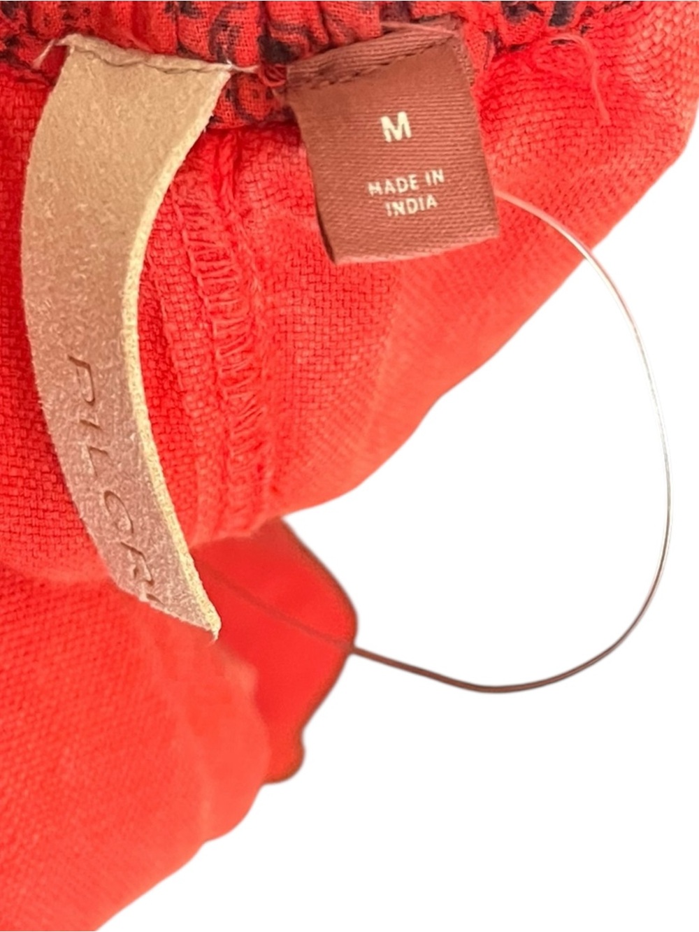 Anthro Pilcro Flutter Sleeve Midi Dress Medium Red Cotton Linen - Picture 12 of 15